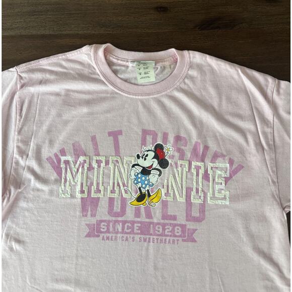 Disney Tops - Vintage Disney Minnie Mouse Shirt Womens Medium Pink Walt Disney World Tee